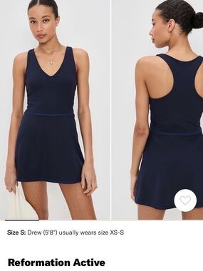 Reformation Navy Racerback V-Neck Mini Dress
